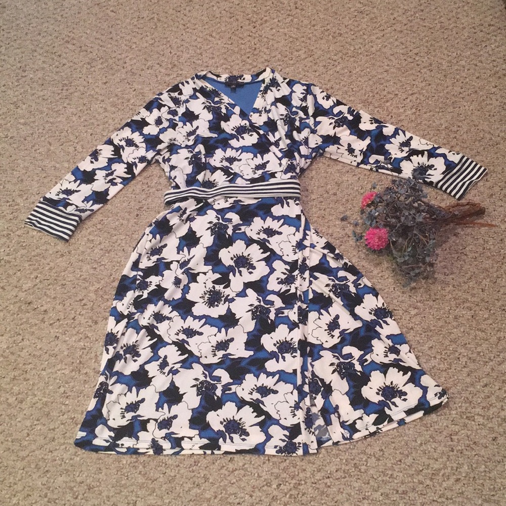 The Limited Blue & White Floral Dress